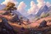create anime background, landscape illustrations