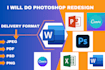 edit, photoshop redesign, format your document and text editing
