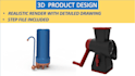 design realistic 3d product bottles with texture and logo