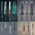 design unique game weapons illustrations