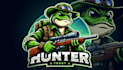 do hunter frog logo with t shirt and editable source files