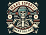 make retro skeleton boxing martial art logo
