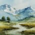hand paint a watercolor or acrylic landscape