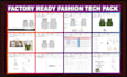 design tech pack and fashion sketch for manufacturing
