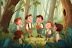 create cute children book illustrations with animals