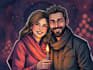 draw cute couple portraits
