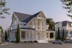 rebuild modern farm house,villa,residential, exterior design,porch, 3d rendering