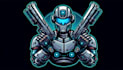 create robotic gunnar logo with t shirt and fast delivery