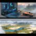 make a 2d game environments concept art in maya, blender