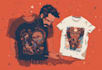 make linocut or cartoon illustration for t shirts