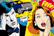 draw a retro pop art roy lichtenstein style
