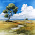 draw landscape sketch watercolor and ink