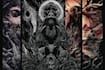 make conceptual dark art skull metal illustration