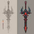 create weapon design and illustration