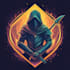 do medieval fantasy game, rpg, mmo game logo