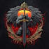 do medieval fantasy game, rpg, mmo game logo