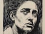 custom portrait in linocut style
