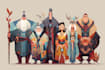 characters desing prehispnic and mythology