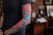 create sleeve tattoo design in geometric style