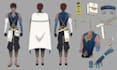 create 3d character sheet, reference sheet, character design, anime and vtuber