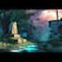 draw a anime background graphics novel and environment art