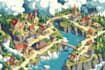 do custom map illustration, isometric map, site map design