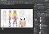 draw character reference sheet in anime style