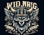 design vector illustration of wolf viking warrior logo
