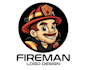 design make firefighter mascot logo with business