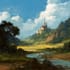 paint detailed, fantasy landscape