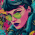 draw cyberpunk pop art portrait