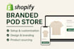 do branded pod shopify website, etsy, printful, printify, pod store
