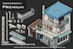 create isometric pixel art modular house