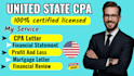 provide licensed CPA letter for income verification self employment and loan