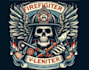 create retro skull eagle firefighter volunteer logo