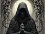 draw dark art illustration with engraving style