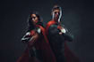 make superhero couple portrait