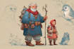 draw a concept sketch of characters, objects