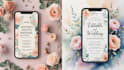 design editable digital wedding invitation template with rsvp qr code