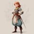 illustrate full body fantasy characters with weapons