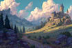 illustrate a surreal landscape or city drawing