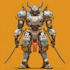 do cyberpunk, sci fi, robot, mecha character concept art my style