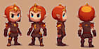 create in game material like weapons, character, game assets, game art with gui