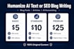 humanize ai text, write SEO content, blog articles, or proofread