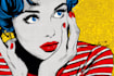 draw a retro pop art roy lichtenstein style