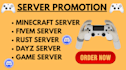 promote minecraft server fivem server dayz server rust to get active players
