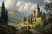 illustrate beautiful flat landscape illustration art