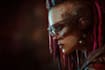 draw digital portrait in style cyberpunk