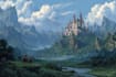 draw a fantasy landscape illustration