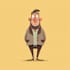create flat funny cartoon character mascot